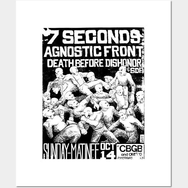 7 Seconds / Agnostic Front / Death Before Dishonor Punk Flyer Wall Art by Punk Flyer Archive